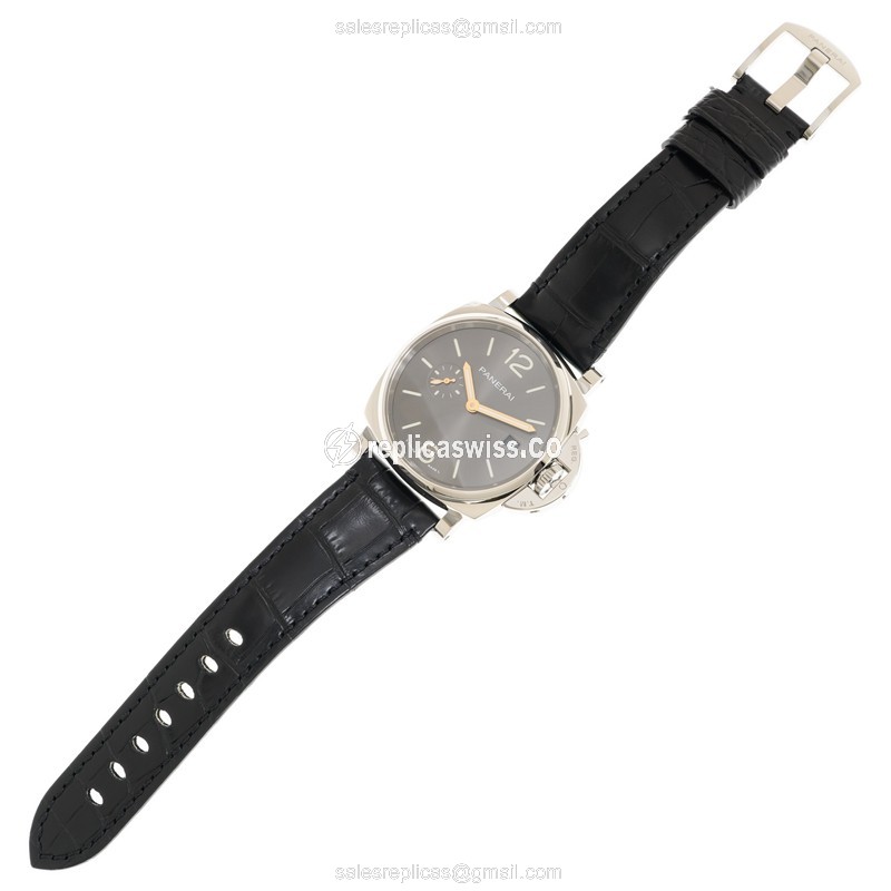 Panerai PAM01250 Replica - Automatic - Steel Case - Black Dial - Alligator Black Strap - View 2
