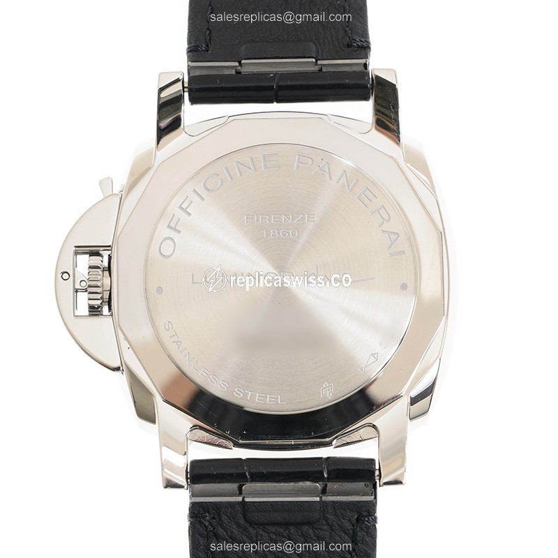 Panerai PAM01250 Replica - Automatic - Steel Case - Black Dial - Alligator Black Strap - View 4