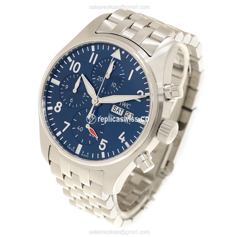 IWC PILOTS Replica - Automatic - Blue Dial - Steel Case - Silver Strap - View 3