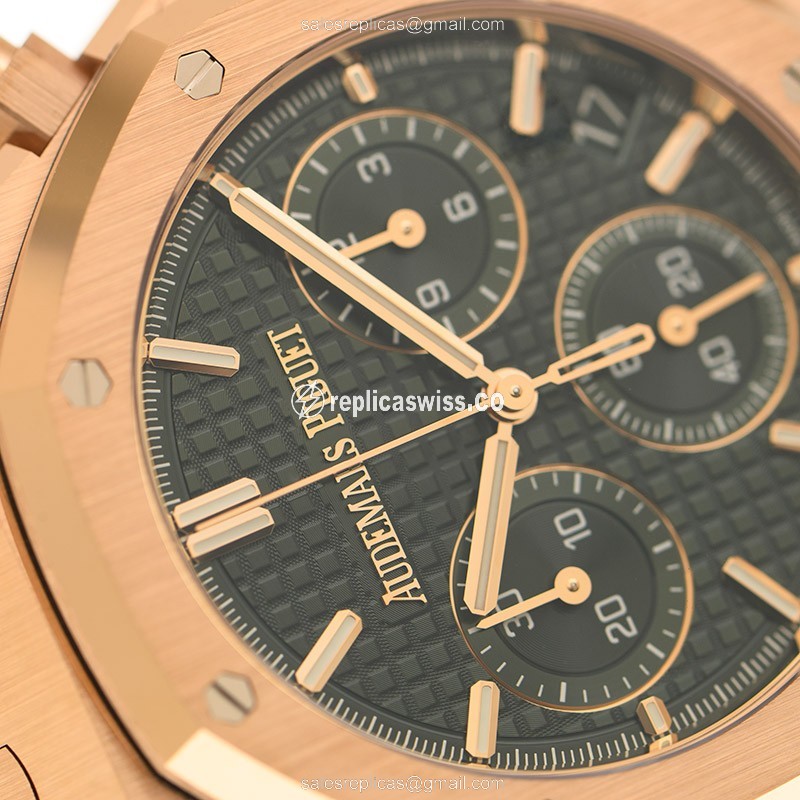 AP 26240OR.OO.D404CR.01 Automatic Replica - Rose Gold Case - Green Dial & Strap - Gold Clasp - View 2