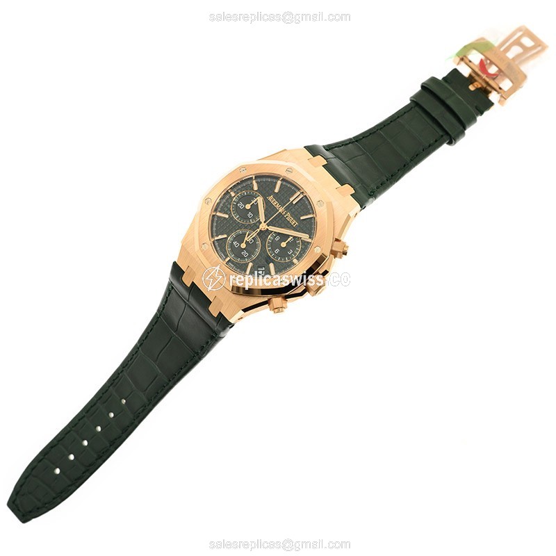 AP 26240OR.OO.D404CR.01 Automatic Replica - Rose Gold Case - Green Dial & Strap - Gold Clasp - View 4