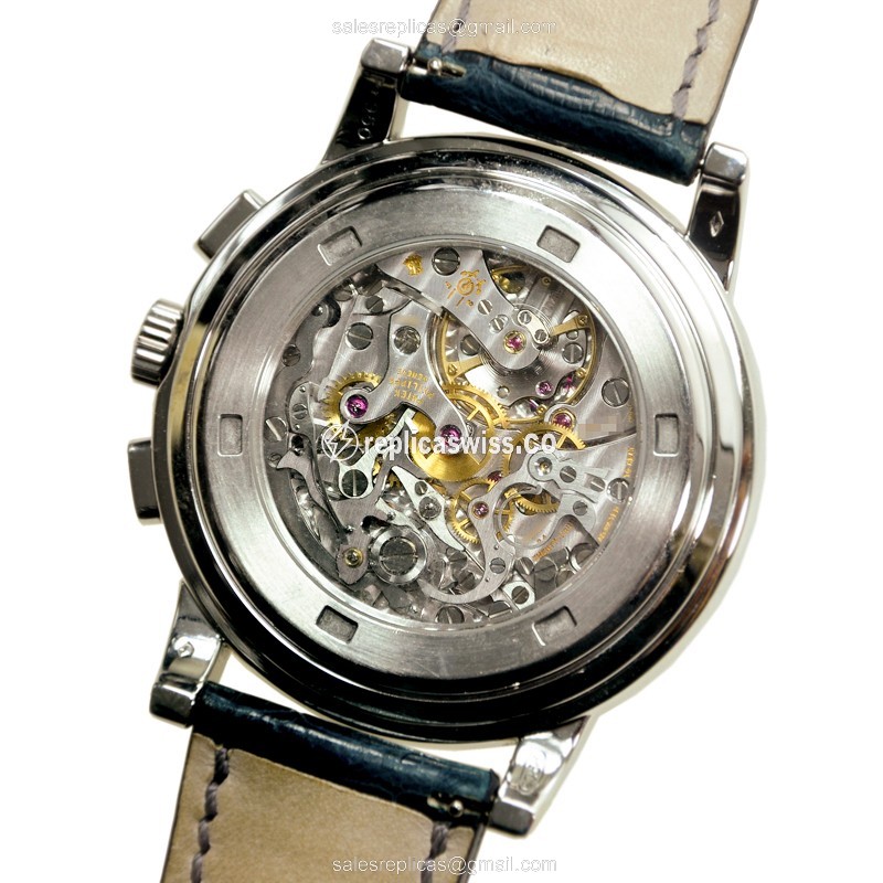Patek Philippe 5070P-001 - Manual Wind - 950 Platinum - Blue Dial - Alligator Blue Strap - View 3