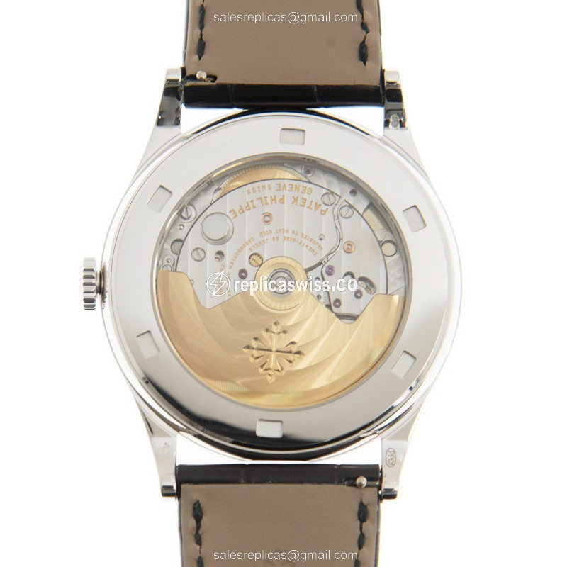 Patek Philippe Replica 5297G-001 - Automatic - White Gold - Diamond Bezel - Black Dial - Alligator Black Strap - View 3
