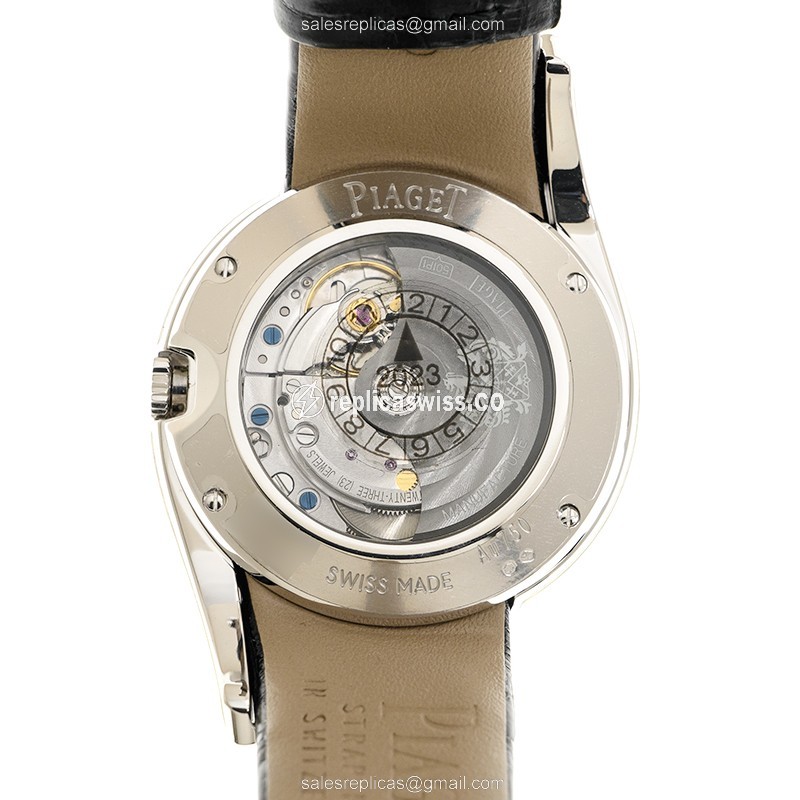 Piaget LIMELIGHT GALA Replica - Automatic - 18kt White Gold - Diamond Dial - Black Alligator Strap - View 3