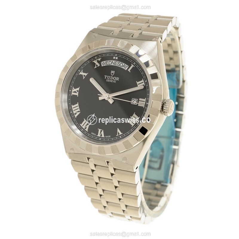 Tudor Royal Replica - Automatic - Steel Case - Black Dial - Steel Strap - View 3