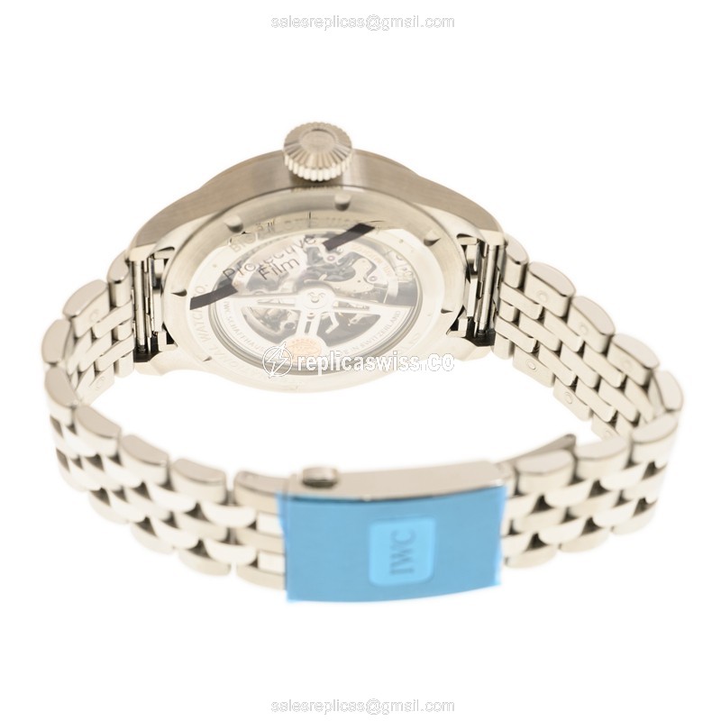 IWC PILOTS Replica - Automatic - Stainless Steel - Blue Dial - Silver Clasp - View 4