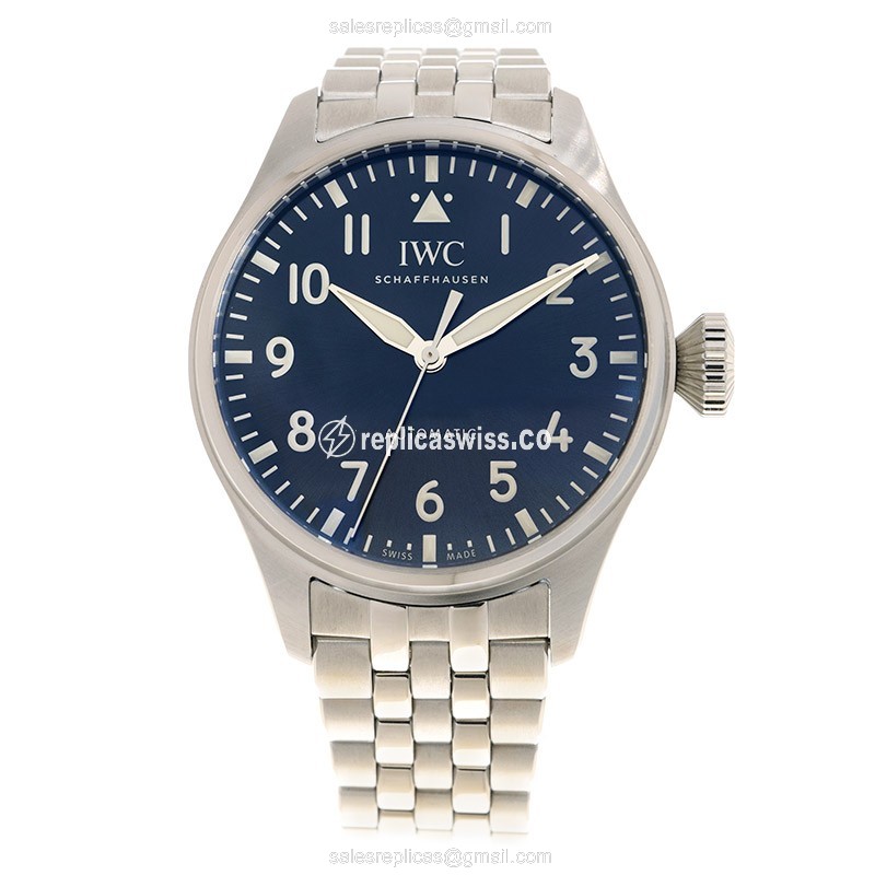 IWC PILOTS Replica - Automatic - Stainless Steel - Blue Dial - Silver Clasp - View 2