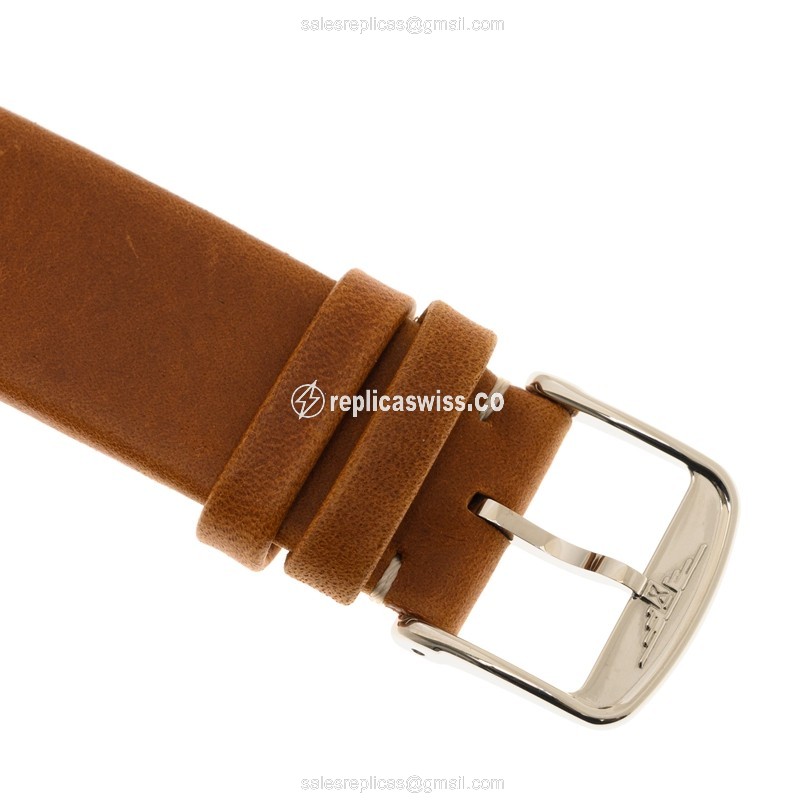 Longines Heritage Replica - Automatic - Stainless Steel - Black Dial - Brown Leather Strap - Buckle Clasp - View 4