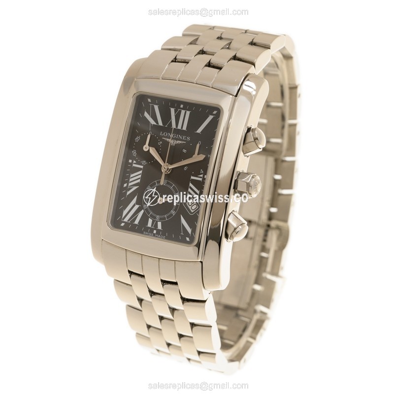 Longines Dolce Vita Replica - Quartz - Black Dial - Steel Case, Silver Strap - View 3