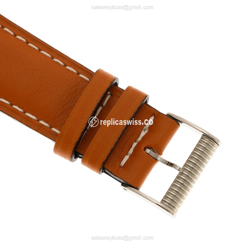 Longines L2.629.4.73.2 Replica - Automatic - Steel Case - Silver Dial, Brown Leather Strap - View 4