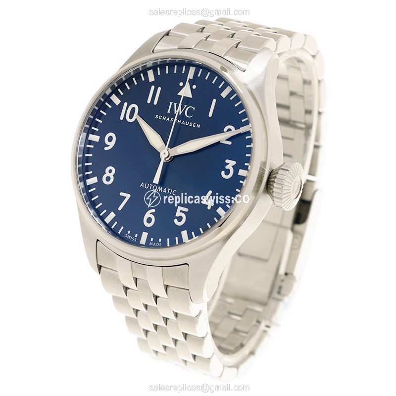 IWC PILOTS Replica - Automatic - Stainless Steel - Blue Dial - Silver Clasp - View 3