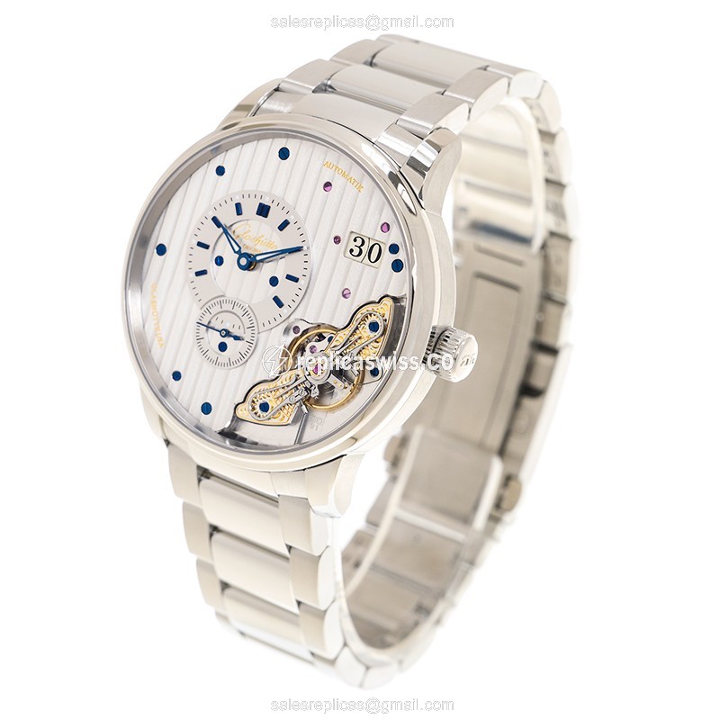 Glashutte 1-91-02-02-02-71 PANO Automatic - Silver Dial - Steel Case - Silver Strap - View 3