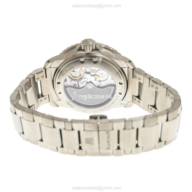 Blancpain 5015-12B30-98B FIFTY FATHOMS - Auto - PVD Titanium Case - Black Dial - Black Titanium Band - View 4