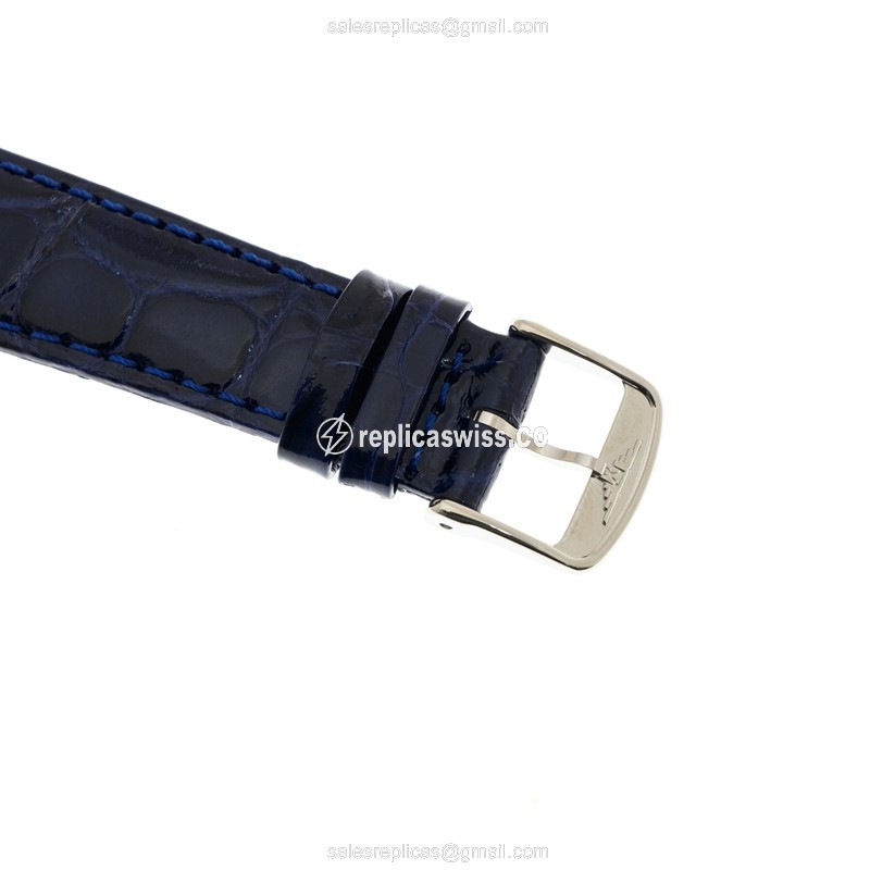 Longines Dolce Vita Replica - Quartz - Stainless Steel Case, Diamond Bezel - Silver Dial on Blue Alligator Strap - View 4