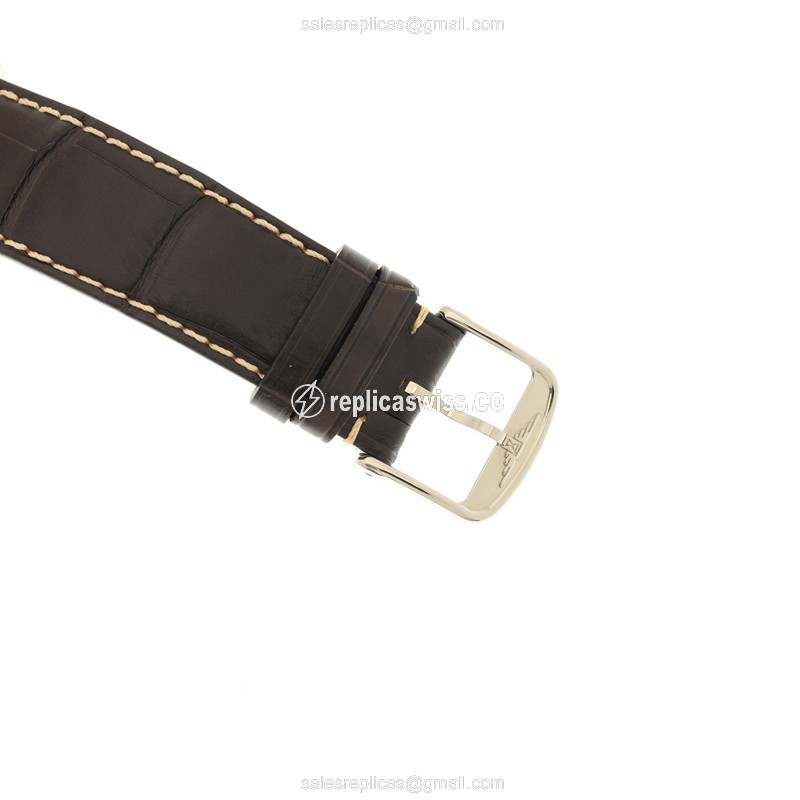 Longines Heritage Replica - Automatic - White Dial - Stainless Steel Case, Brown Alligator Strap - View 4