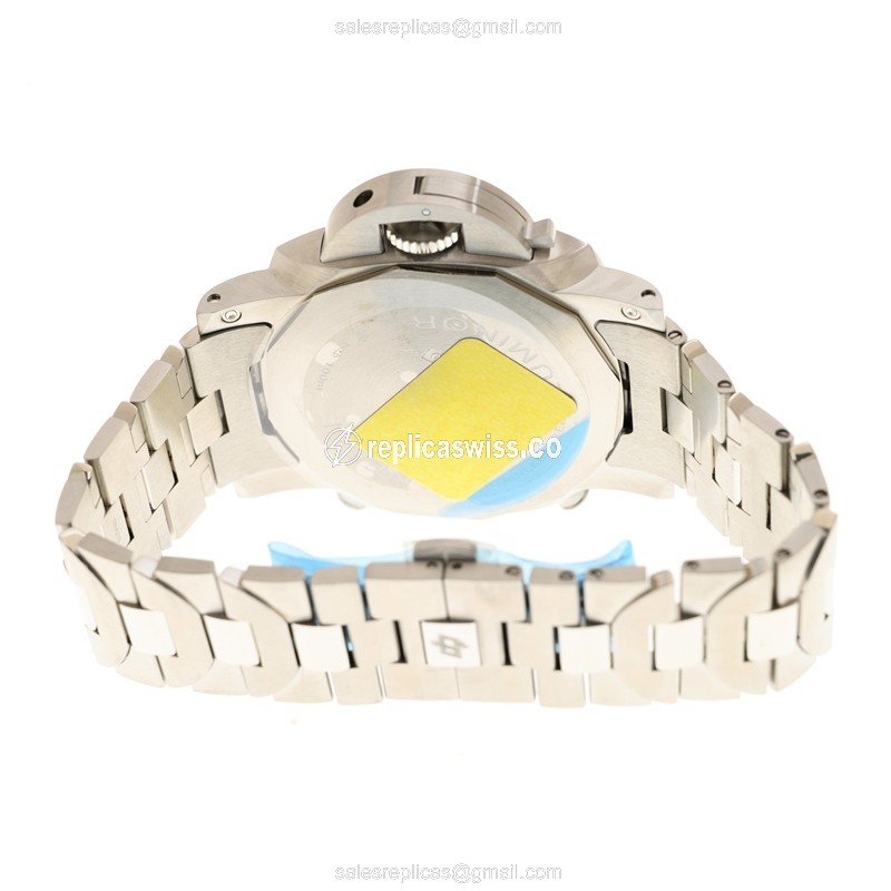 Panerai PAM01110 LUMINOR Replica - Automatic - Steel Case - Blue Dial - Silver Strap - View 4