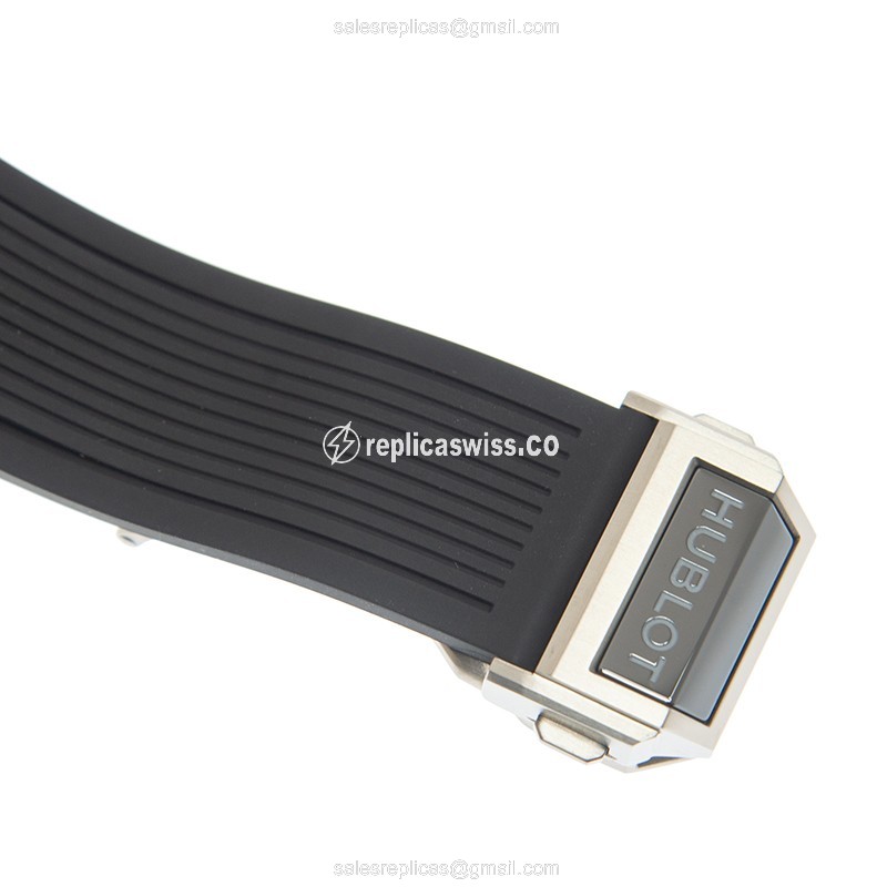 Hublot BIG BANG Replica - Automatic - Titanium Case - Transparent - Black Rubber Strap - View 4