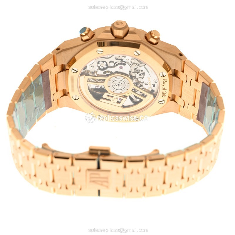 Audemars Piguet Royal Oak Replica - Automatic - 18kt Rose Gold - Green Dial - Gold Clasp & Band - View 4