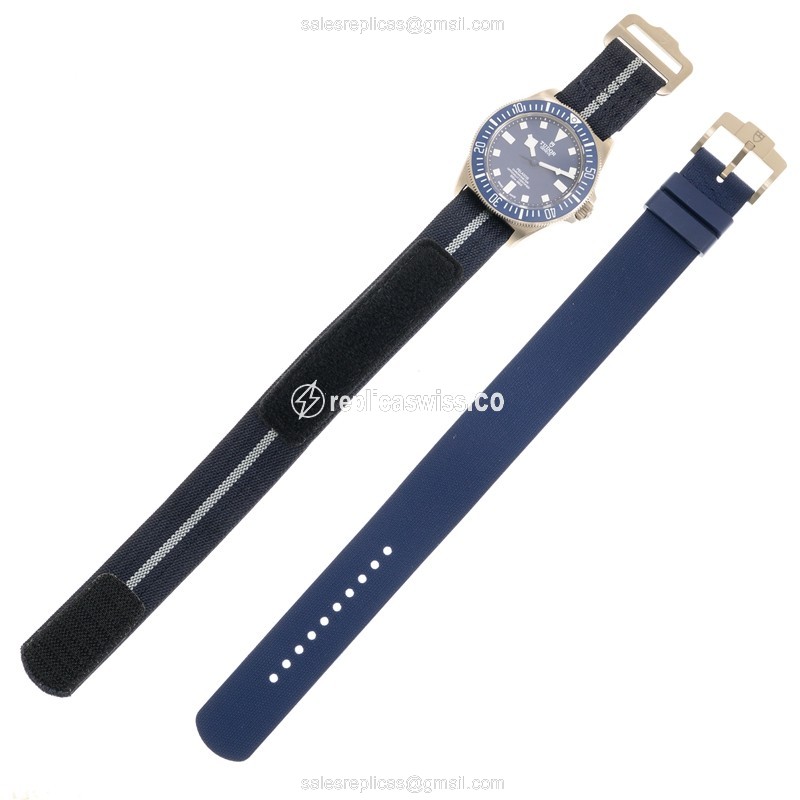 Pelagos Replica Tudor - Automatic - Titanium Case - Blue Dial on Canvas Strap - View 2