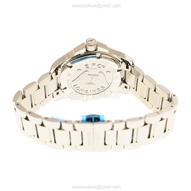 Longines Conquest Quartz Replica - Diamond-Trimmed White Dial - Steel Case & Clasp - View 4