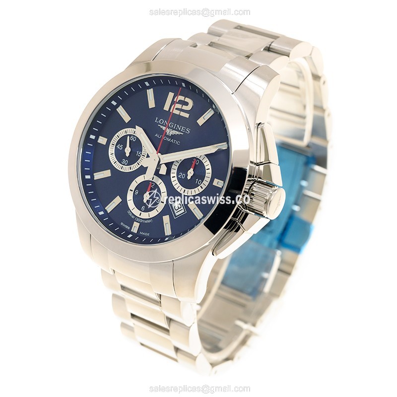 Longines CONQUEST Replica - Automatic - Steel Case - Blue Dial - Silver Clasp - View 3