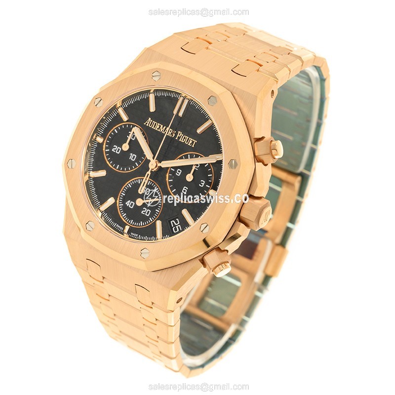 Audemars Piguet Royal Oak 26240OR.OO.1320OR.02 - Automatic 18kt Rose Gold - Black Dial - Gold Clasp - View 3