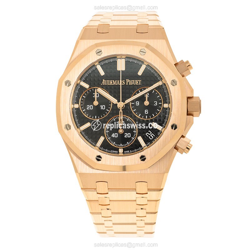 Audemars Piguet Royal Oak 26240OR.OO.1320OR.02 - Automatic 18kt Rose Gold - Black Dial - Gold Clasp - View 2