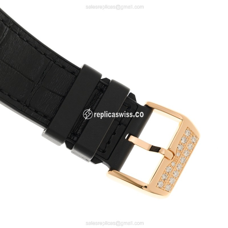 Franck Muller V 45 GRAVITY CS D 18kt Rose Gold & Diamond - Manual - Transparent - Buckle Clasp - Leather Strap - View 4