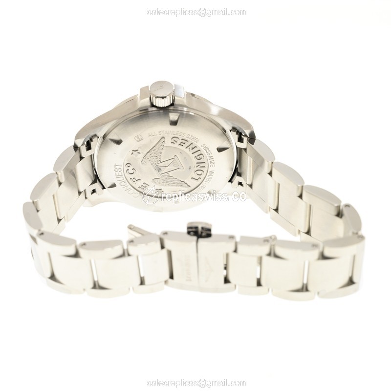 Longines Conquest Replica - Quartz - Black Dial - Steel Case - Silver Band - Clasp - View 4