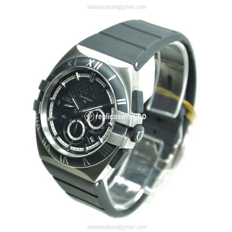 Omega Seamaster 121.92.41.50.01.001 Replica - Automatic - Black - Titanium - Black Rubber - Buckle - View 3