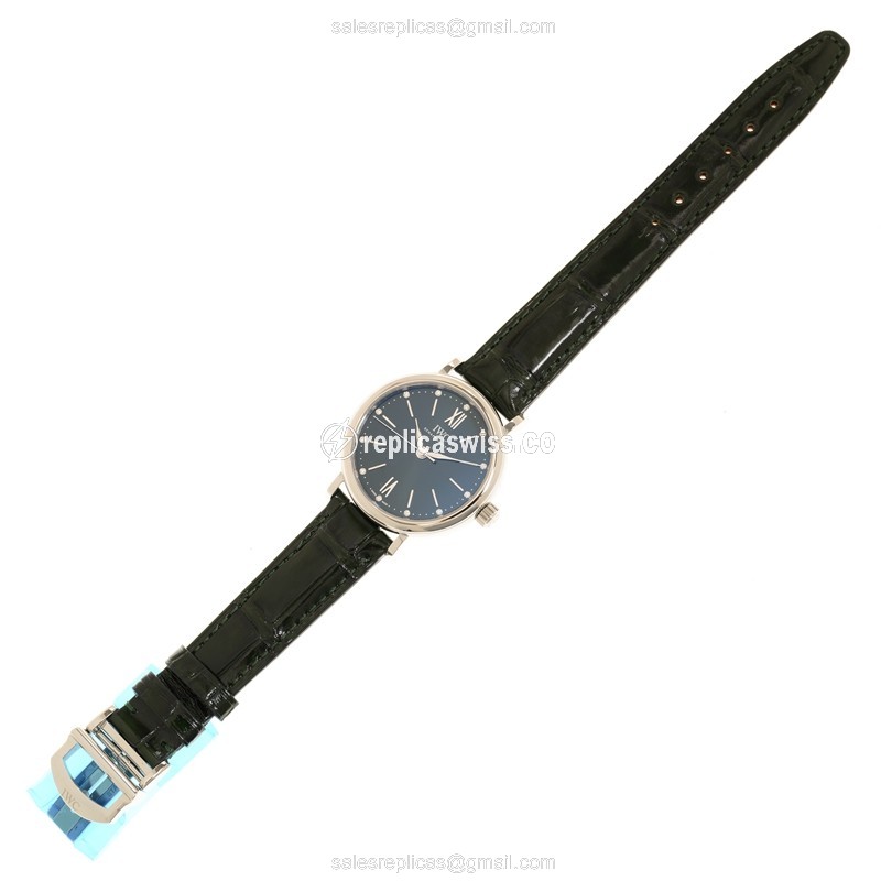IWC Portofino Replica - Automatic - Green Dial - Steel Case - Alligator Green Strap - View 2