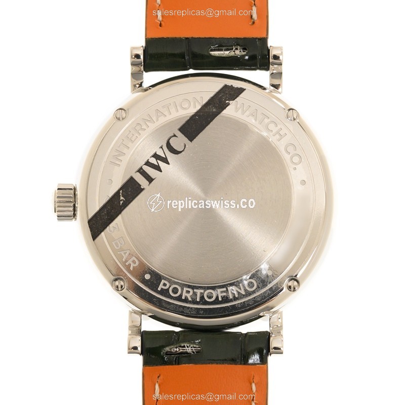 IWC Portofino Replica - Automatic - Green Dial - Steel Case - Alligator Green Strap - View 3