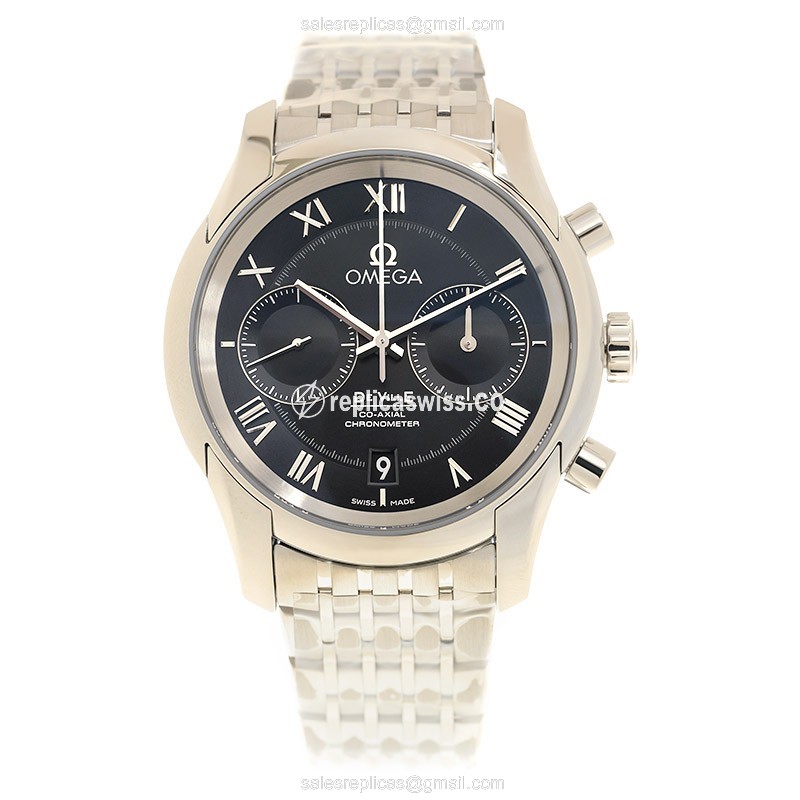 Omega Replica DE VILLE - Automatic - Stainless Steel - Black Dial - Silver Clasp - View 2