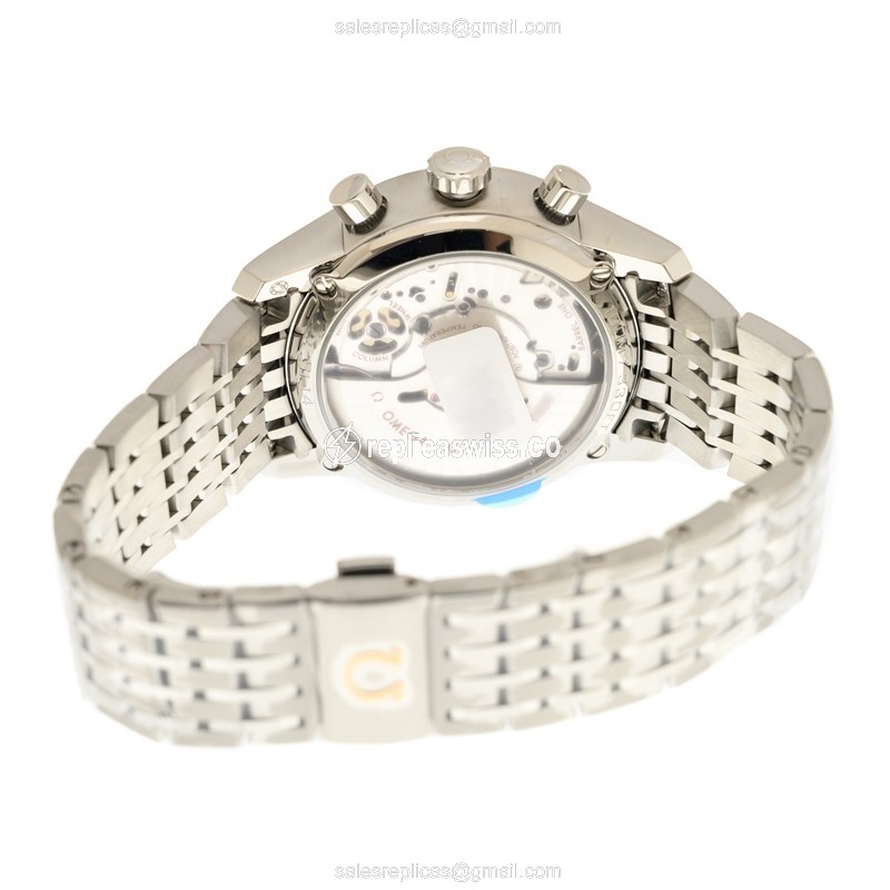 Omega DE VILLE Replica - Automatic - Steel Case - Blue Dial - Silver Strap - View 4