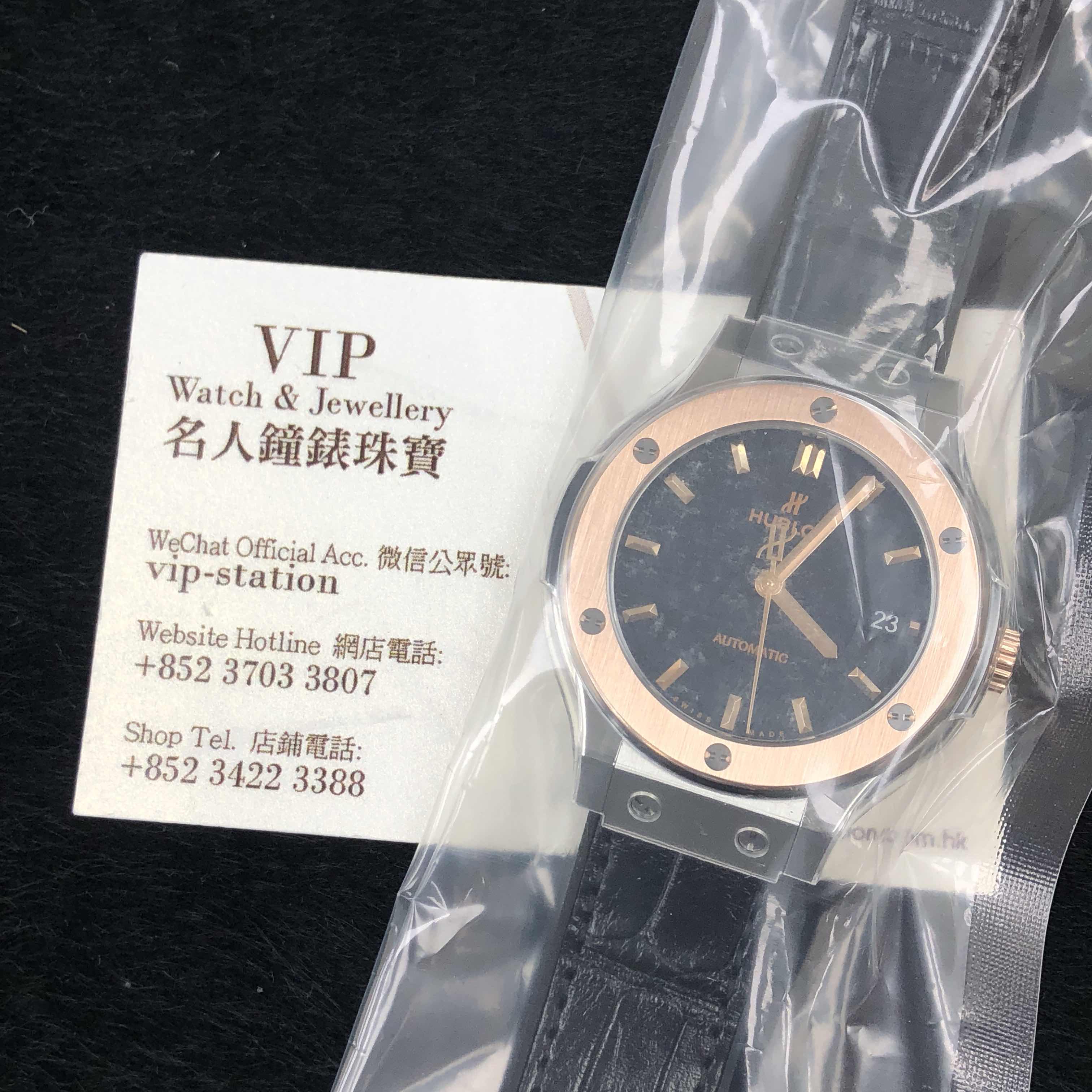 Hublot Classic Fusion Replica - Automatic - Gold Case - Black Dial - Leather Strap - View 4