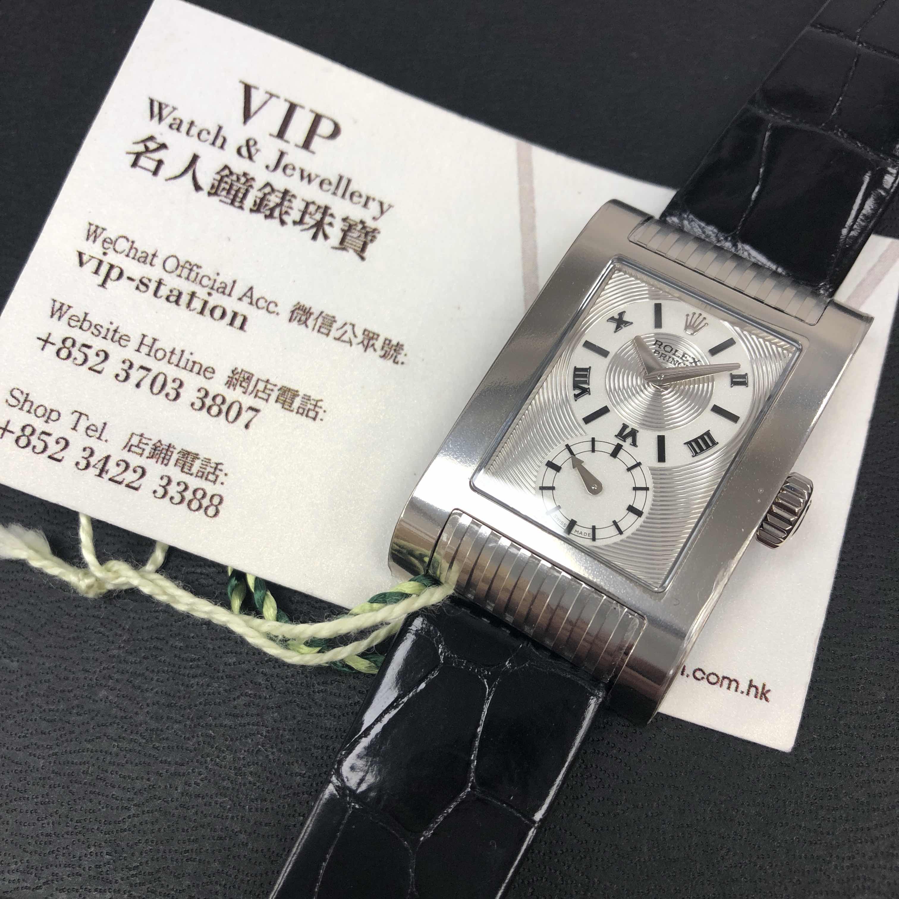 Rolex 5441/9 Cellini Series - Manual Wind - 18kt Gold - Silver Dial - Black Leather Strap - View 4