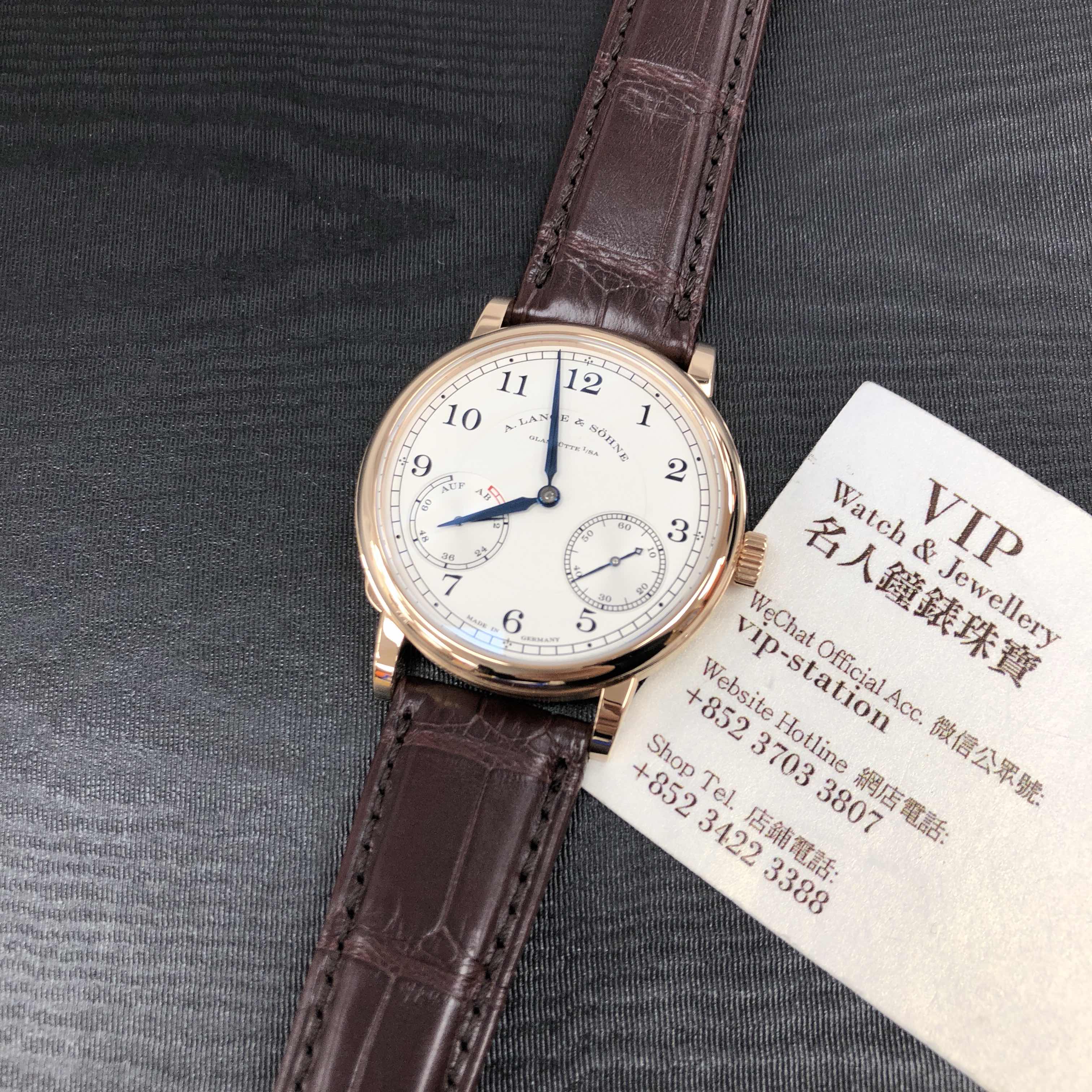 A. Lange & Sohne 234.047 1815 CHRONOGRAPH Manual - 18kt Rose Gold - White Dial - Brown Alligator Buckle - View 4