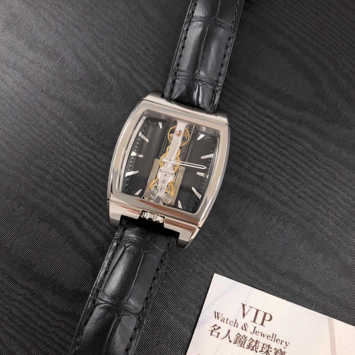 Corum Bridge Replica - Manual Wind - 18kt Gold Case - Gold Dial - Black Alligator Strap - View 4