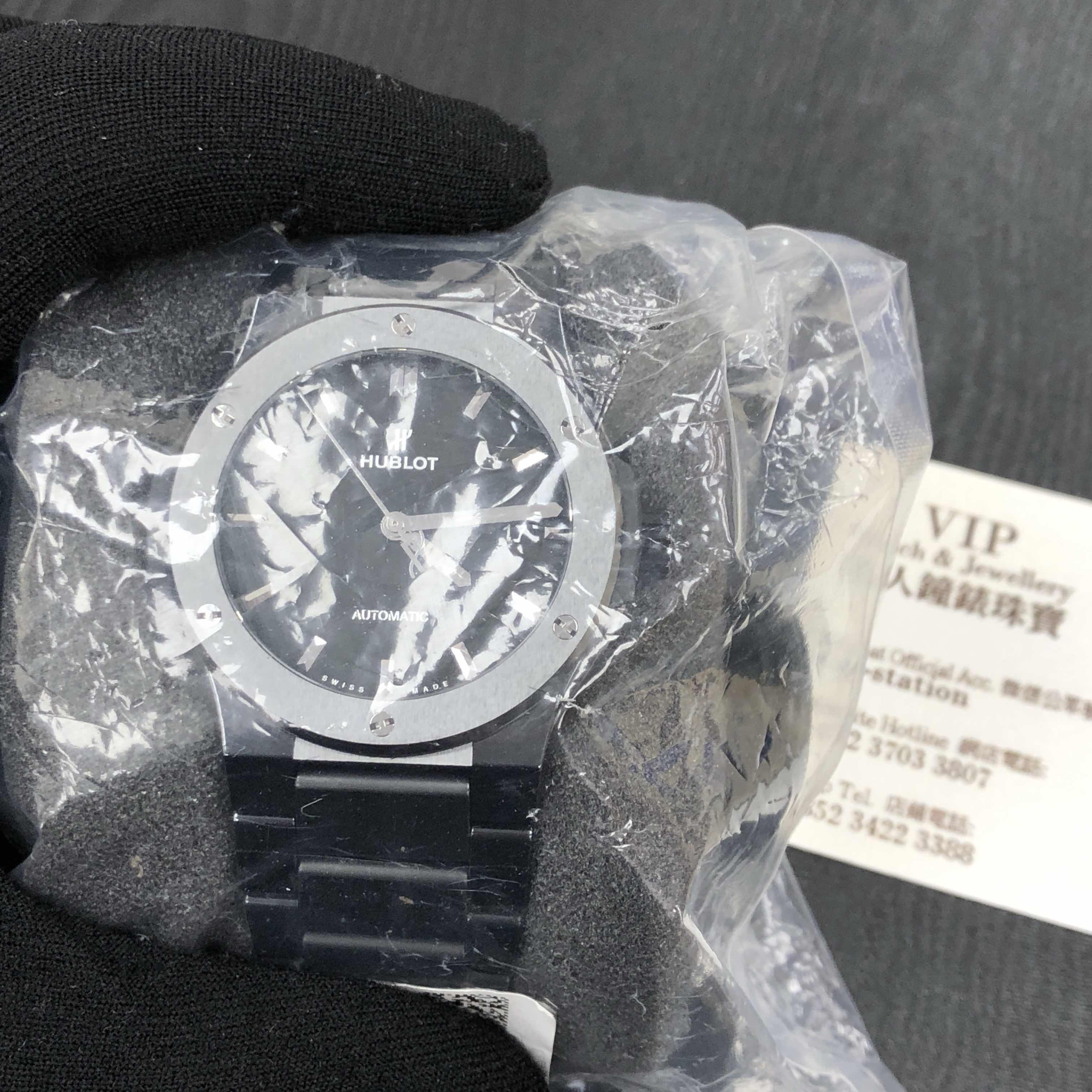 Hublot Classic Fusion Replica - Automatic - Black Dial - Ceramic/Steel - Black Strap - View 3