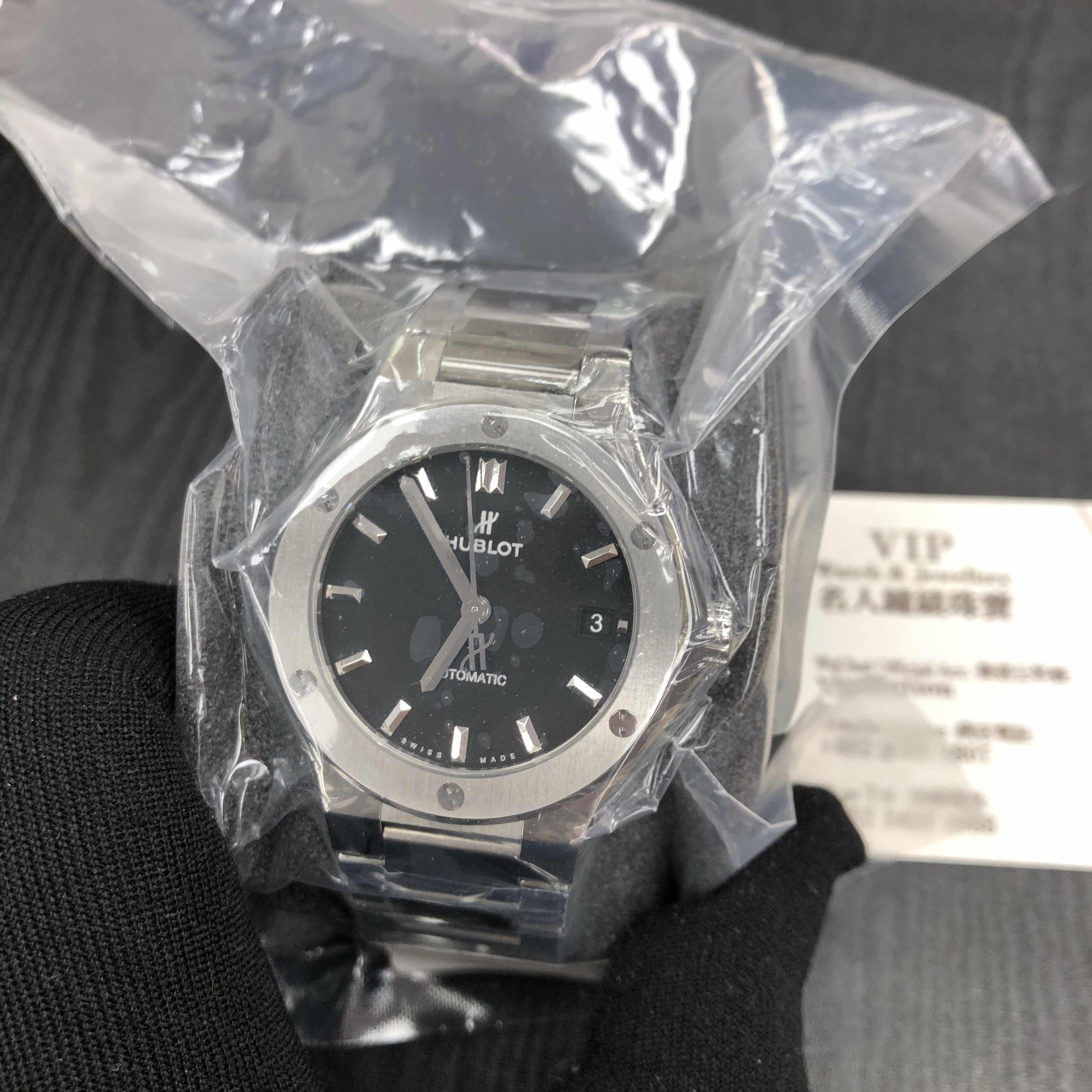 Hublot Classic Fusion Replica - Automatic - Steel Case - Black Dial - Silver Strap - View 3