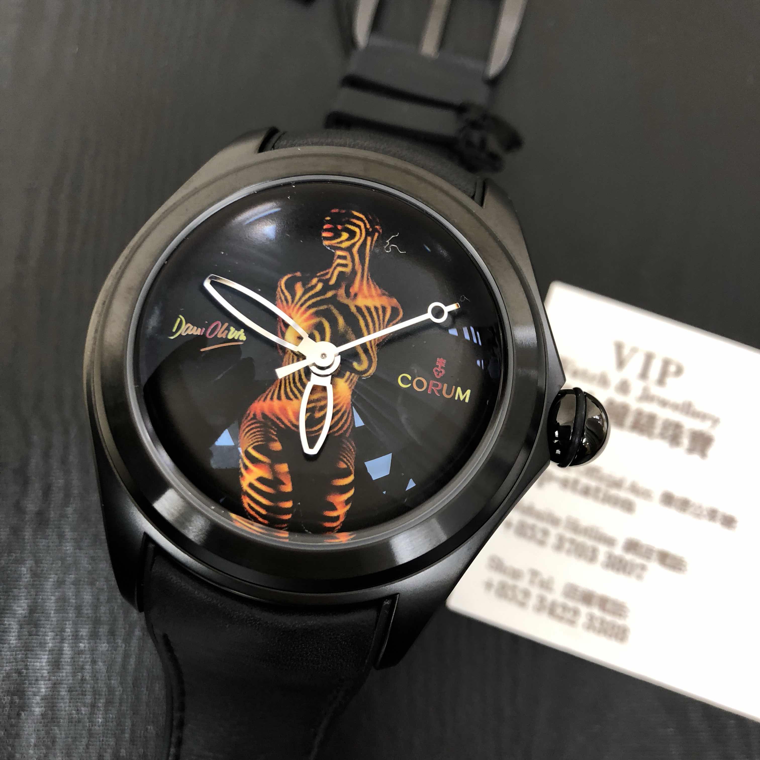 Corum Bubble Replica - Automatic - Black Dial - Leather Strap - Buckle Clasp - View 4
