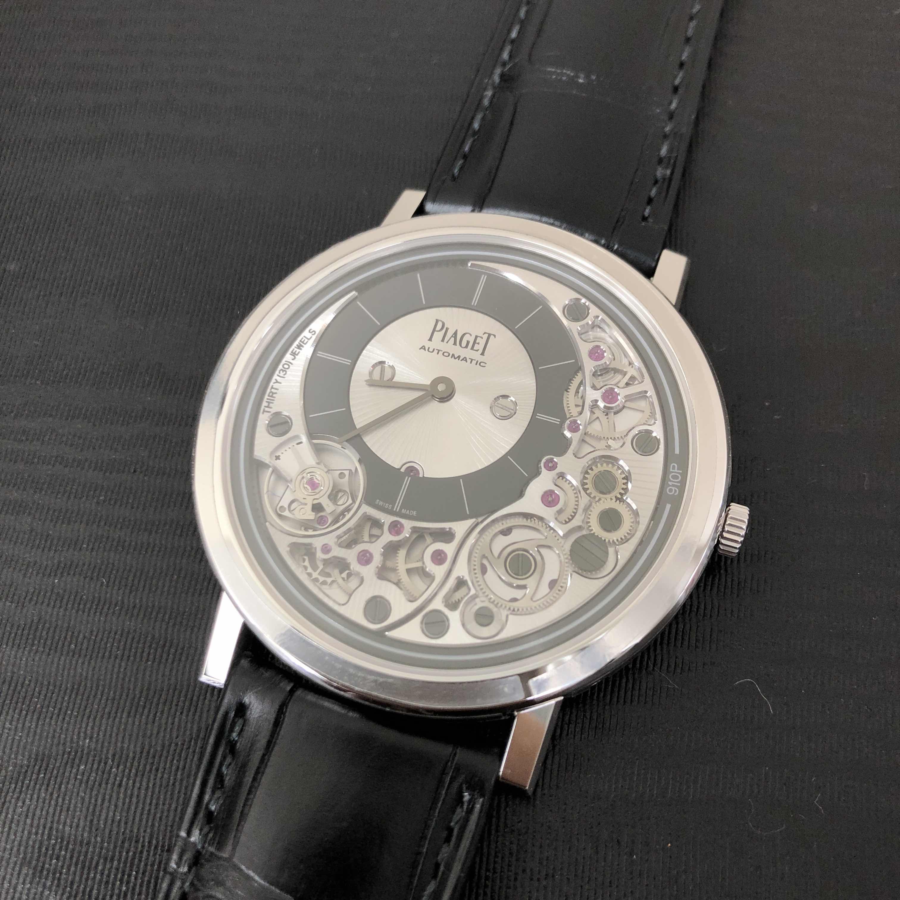 Piaget G0A43121 Replica - Automatic - 18kt White Gold - Silver Dial - Black Alligator Buckle - View 4