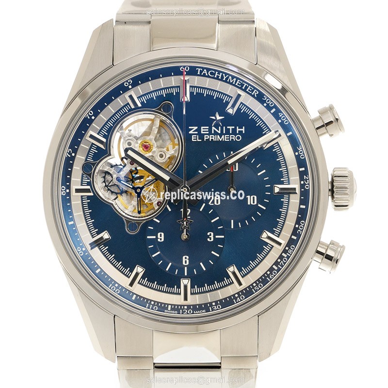 Zenith CHRONOMASTER Replica - Automatic - Steel - Blue Dial - Luxury Replica CHRONOMASTER Watch