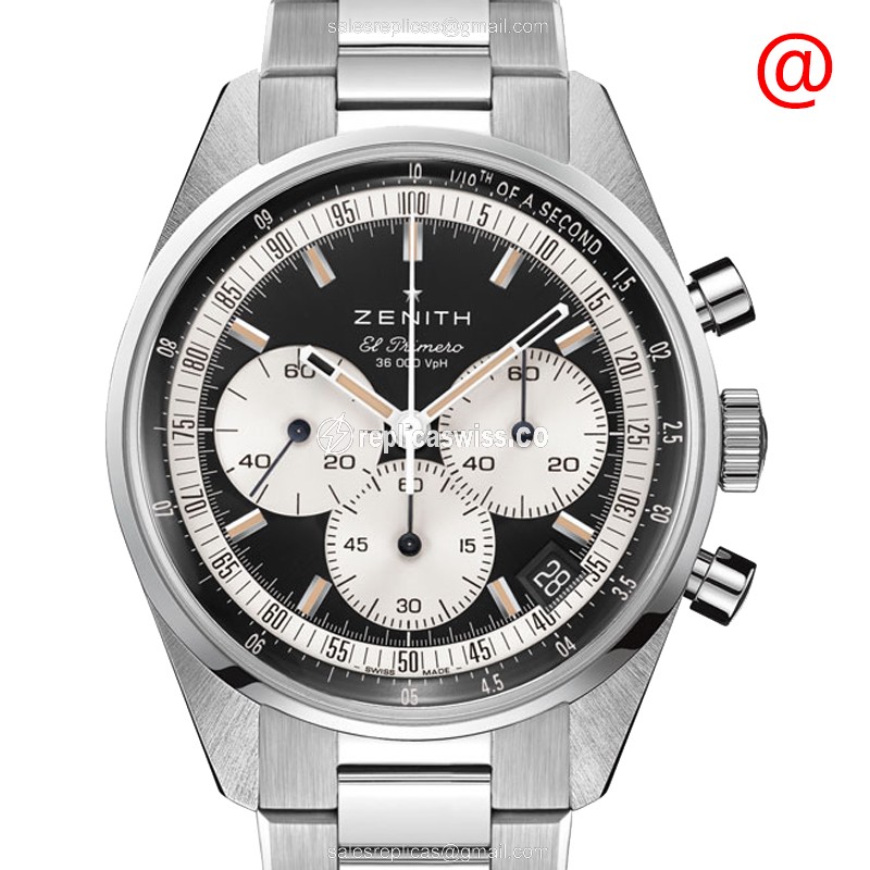 Zenith Chronomaster Replica - Automatic - Steel - Black Dial - Luxury Replica CHRONOMASTER Watch