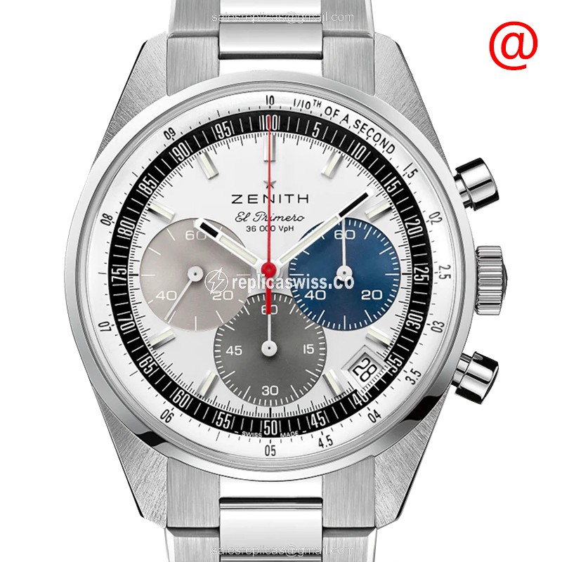 Zenith Chronomaster Automatic - White Dial - Silver Steel - Steel Clasp - Luxury Replica CHRONOMASTER Watch
