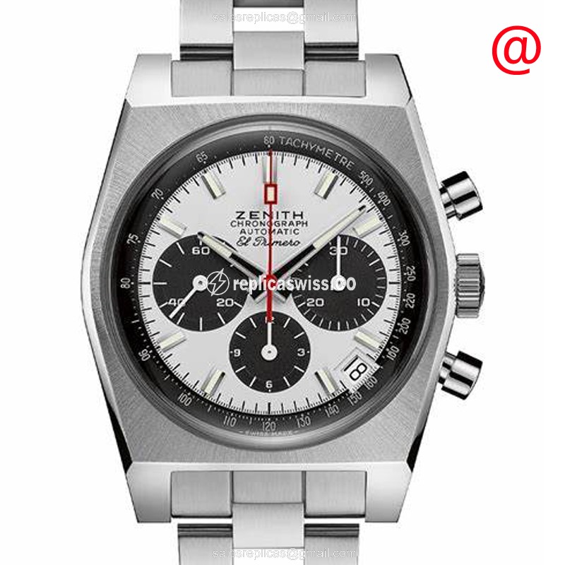 Zenith Chronomaster Replica - Automatic - Stainless Steel - White Dial - Silver Steel Strap - Luxury Replica CHRONOMASTER Watch