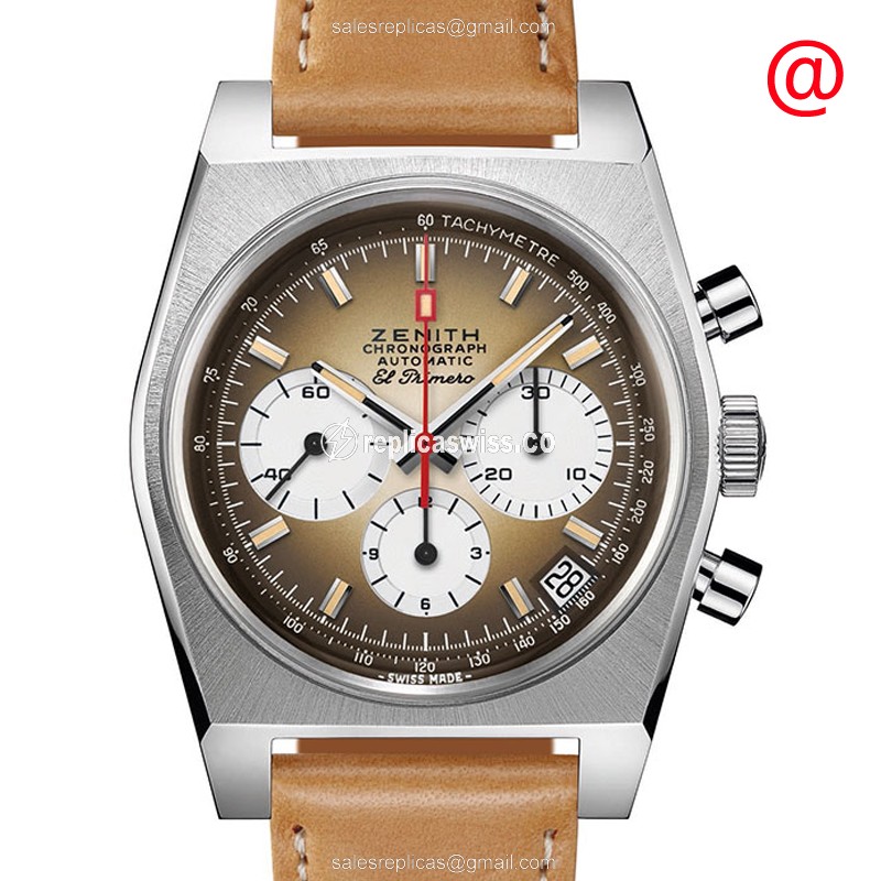 Zenith CHRONOMASTER Replica - Automatic - Steel - Brown Dial - Luxury Replica CHRONOMASTER Watch