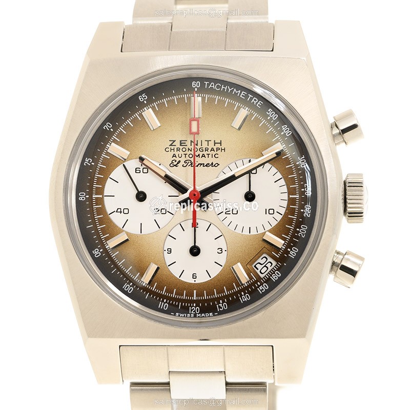 Zenith CHRONOMASTER Replica - Automatic - Steel - Brown Dial - Luxury Replica CHRONOMASTER Watch