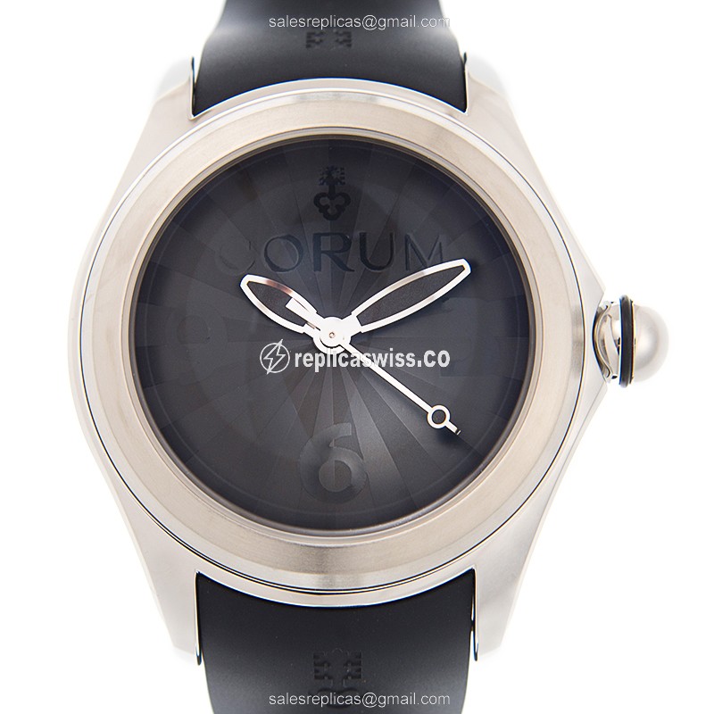 Corum Bubble Replica - Automatic - Black Dial - Steel Case - Black Rubber Strap - Luxury Replica BUBBLE Watch