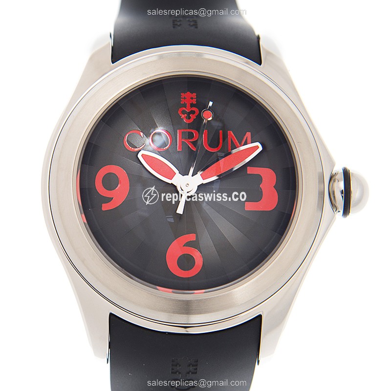 Corum BR01 Bubble Replica - Automatic - Black Dial - Stainless Steel - Rubber Strap - Luxury Replica BUBBLE Watch